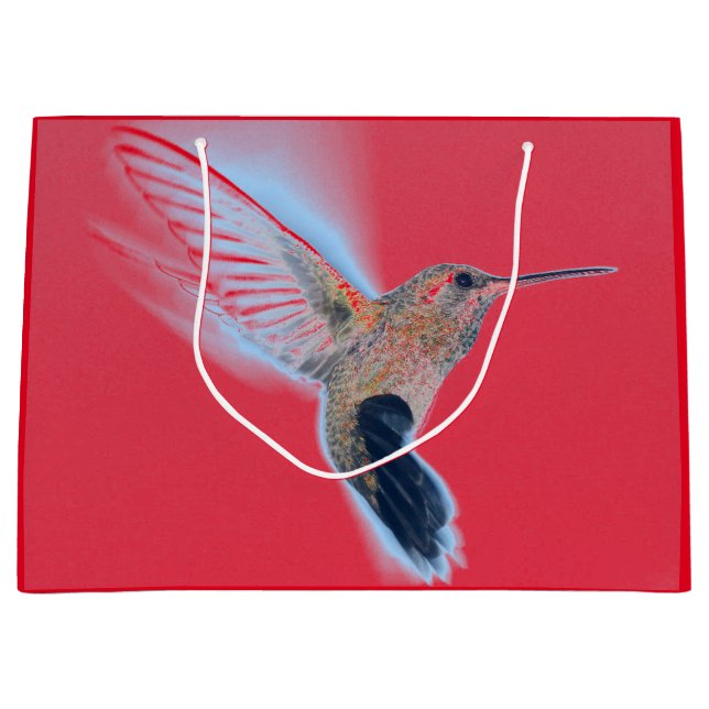 ANPASSNINGSBAR INITIAL RED FLYING HUMINGBIRD Gift  (Framsidan)