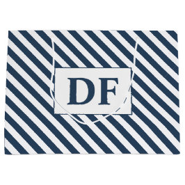 Anpassningsbar Initialer Blue/White Rand