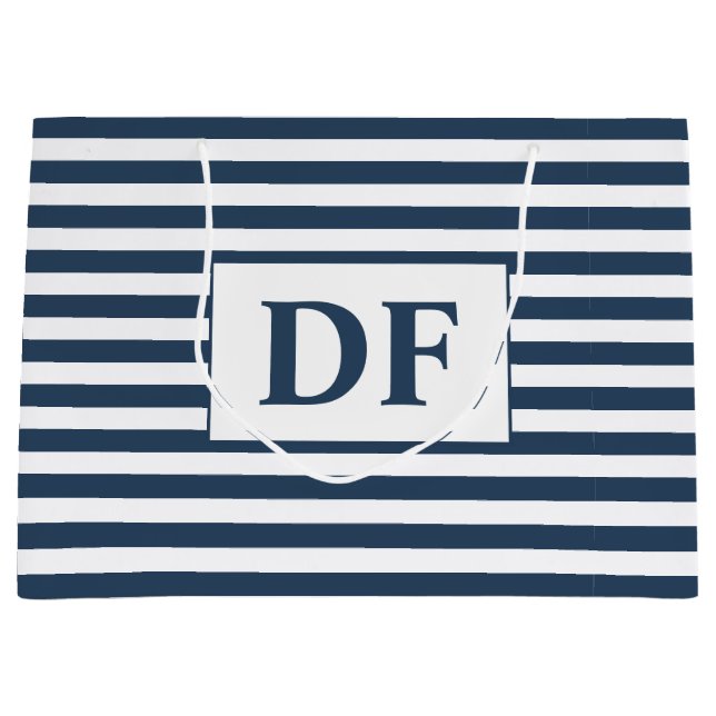 Anpassningsbar Initialer Blue/White Rand (Framsidan)