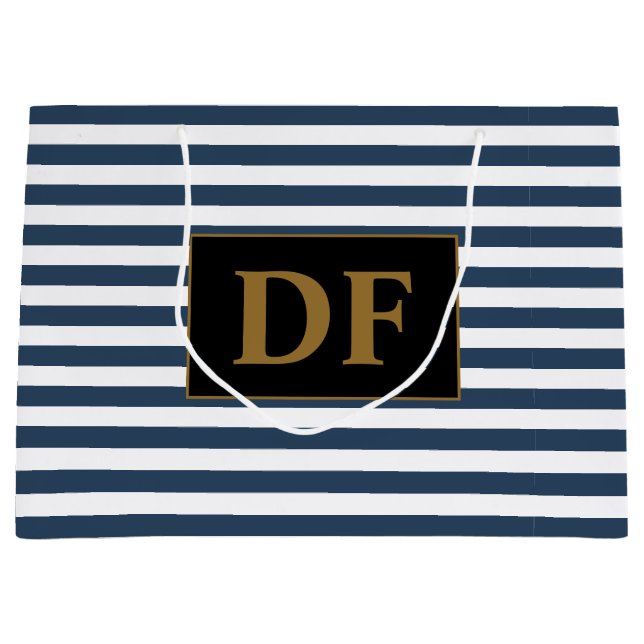 Anpassningsbar Initialer Blue/White Rand (Framsidan)