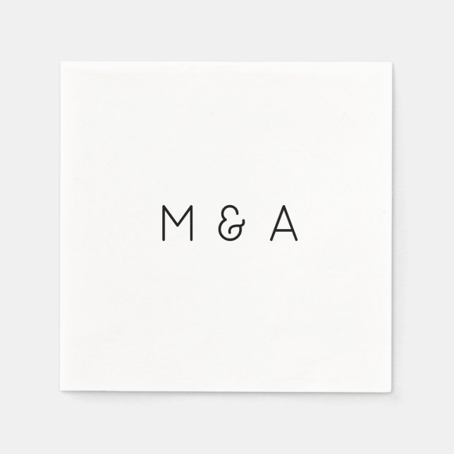 Anpassningsbar Initialer Bröllop Napkin Pappersservett (Framsidan)