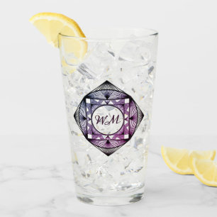 Anpassningsbar Initialer Elegant Lila Chic Art De Glaskopp