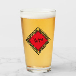 Anpassningsbar Initialer Elegant Manly Black Red C Glaskopp