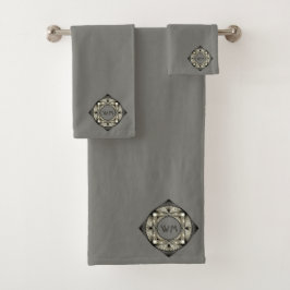 Anpassningsbar Initialer Elegant Manly Grått Chic 