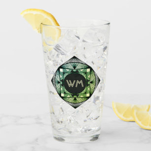 Anpassningsbar Initialer Elegant Manly Grönt Chic  Glaskopp