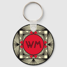 Anpassningsbar Initialer Elegant Manly Red Chic Ar Nyckelring