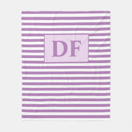 Anpassningsbar Initialer Lila/White Rand Fleecefilt