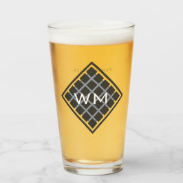 Anpassningsbar Initialer Modern Elegant Manly Chic Glaskopp