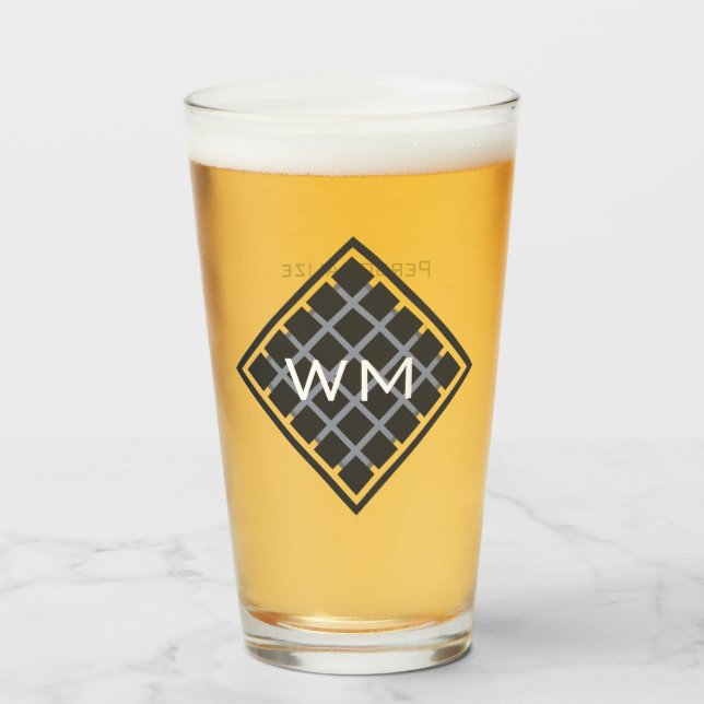 Anpassningsbar Initialer Modern Elegant Manly Chic Glaskopp (Framsida fylld)