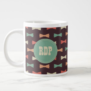 Anpassningsbar Initialer Muliticolor Bowles Hipste Jumbo Mugg