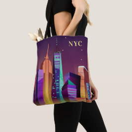 Anpassningsbar initialer New York Illustration-pås Tygkasse