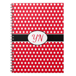 Anpassningsbar initialer Polka Dot Anteckningsbok