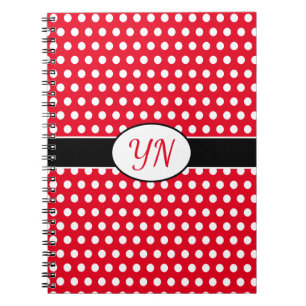 Anpassningsbar initialer Polka Dot Anteckningsbok
