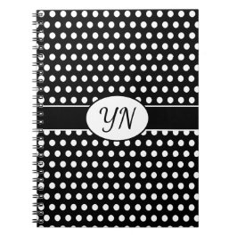 Anpassningsbar initialer Polka Dot Anteckningsbok
