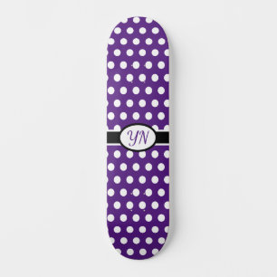 Anpassningsbar initialer Polka Dot Mini Skateboard Bräda 18,5 Cm