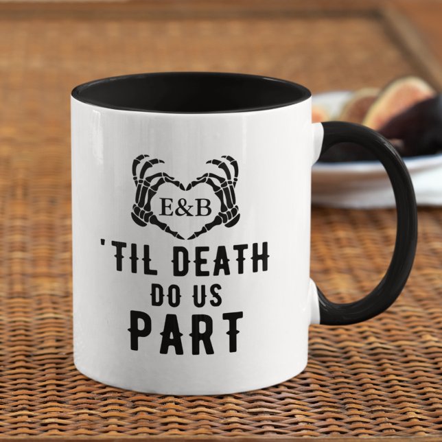 Anpassningsbar Initialer til Död Död tillhör oss B Mugg (Custom Initials Til Death Do Us Part Wedding Mug
)