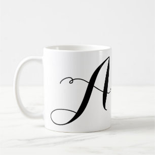 Anpassningsbar, inledande namn-mallmonogram för s kaffemugg