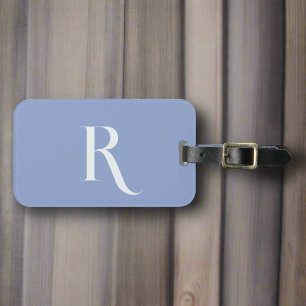 Anpassningsbar Inledande Namn Pastel Blue Script M Bagagebricka