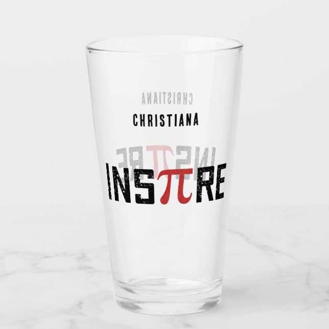 Anpassningsbar InsPire Pi-dag | Lycklig Pi day Mat Glaskopp (Framsida)