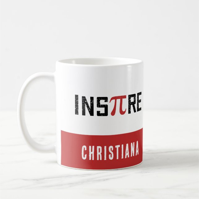 Anpassningsbar InsPire Pi-dag | Lycklig Pi day Mat Kaffemugg (Vänster)