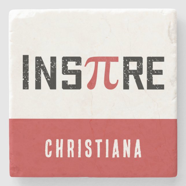 Anpassningsbar InsPire Pi-dag | Lycklig Pi day Mat Stenunderlägg (Framsidan)