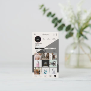 Anpassningsbar Instagram Affärskort QRCode-mall Visitkort