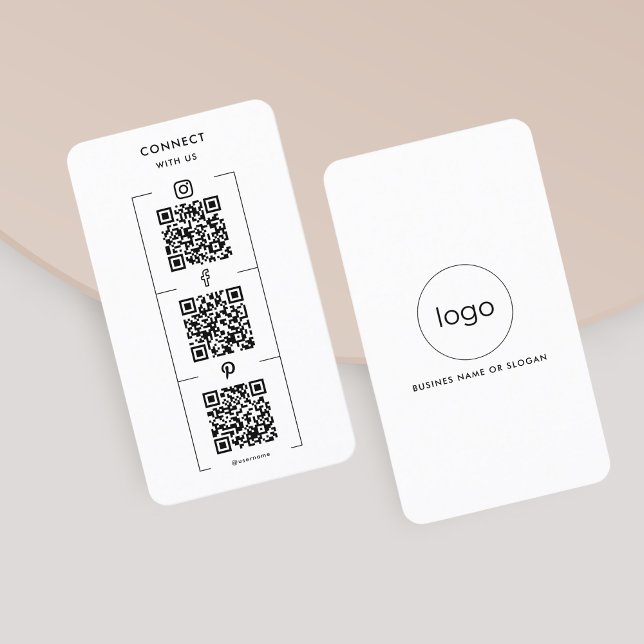 Anpassningsbar Instagram Facebook QR Code Connect  Visitkort (Skapare uppladdad)
