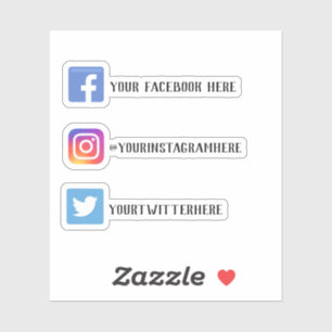 Anpassningsbar Instagram Facebook Twitter Social M Klistermärken