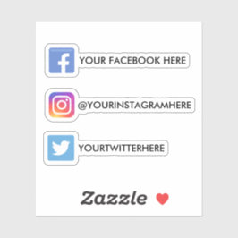 Anpassningsbar Instagram Facebook Twitter Social M Klistermärken