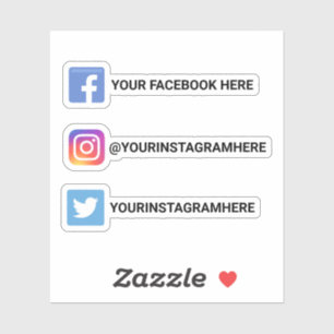 Anpassningsbar Instagram Facebook Twitter Social M Klistermärken
