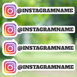 Anpassningsbar Instagram Social Media Handle Namn- Klistermärken