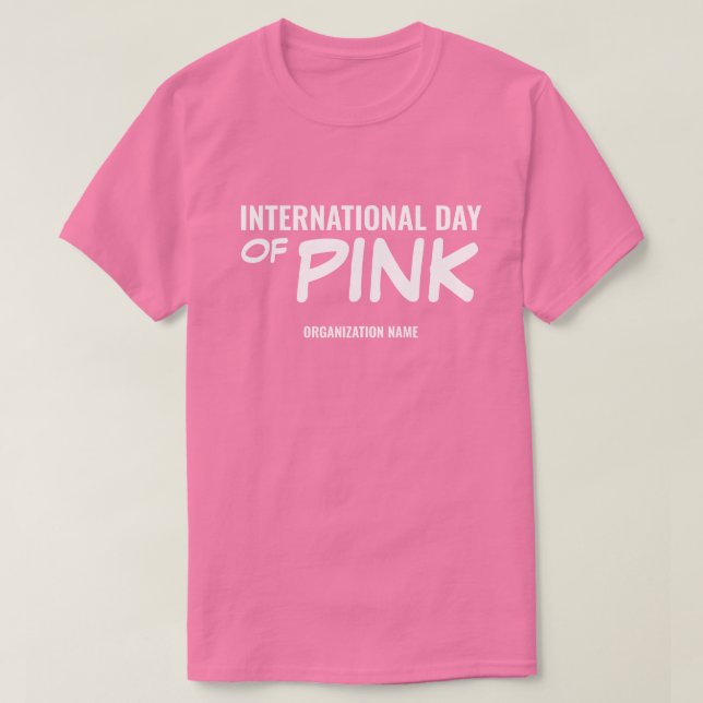 Anpassningsbar Internationella Rosa Dagen T Shirt (Design framsida)