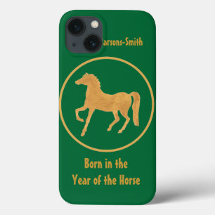 Anpassningsbar iPad Case: Guld-effect Horse Mönste
