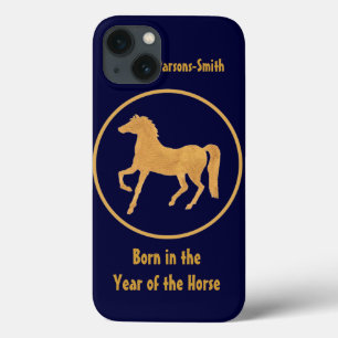 Anpassningsbar iPad Case: Guld-effect Horse Mönste