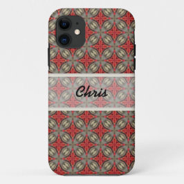 Anpassningsbar Iphone Brown Red-fodral