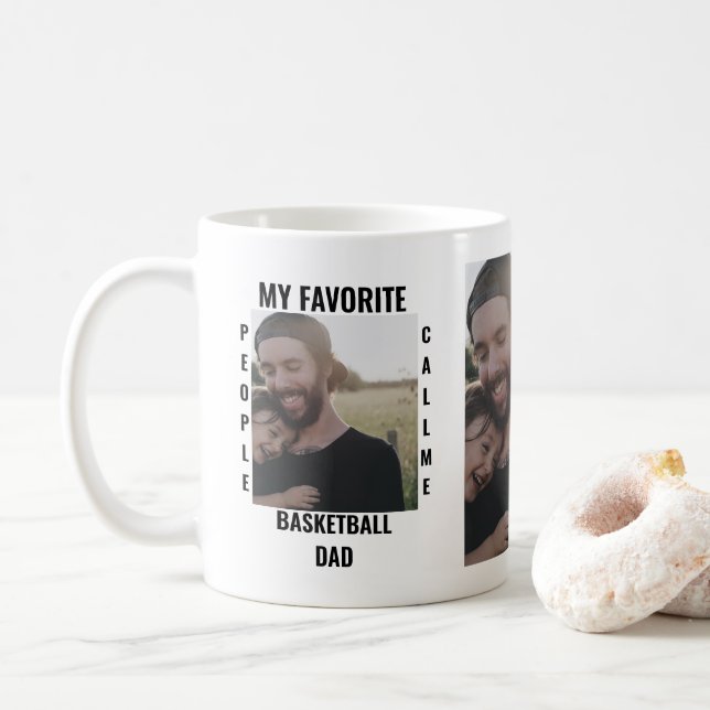 Anpassningsbar Iports pappa Sports mamma-fotomall Kaffemugg (Med munk)