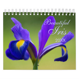 Anpassningsbar Iris Blommigt Calendar | Redigerbar Kalender