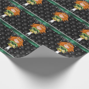 Anpassningsbar Irish Dance Rödhårig Girl Grönt, Bl Presentpapper