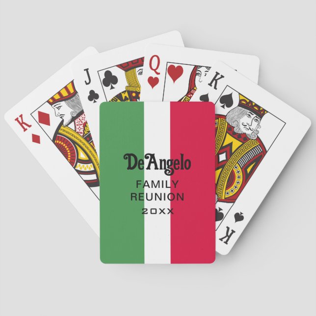 Anpassningsbar Italienska efternamnet Namn Reunion Casinokort (Baksidan)