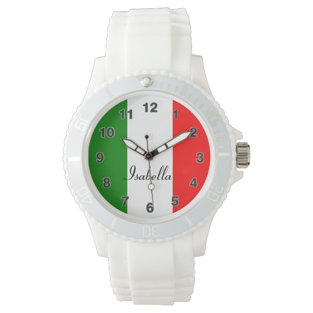 Anpassningsbar Italienska Flagga Armbandsur (Framsida)