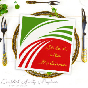 Anpassningsbar Italienska Flagga Pappersservett