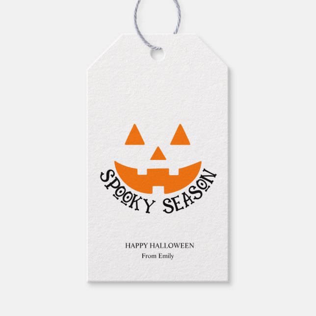 Anpassningsbar Jack-O-Lantern för spöksäsongen Presentetikett (Framsidan)