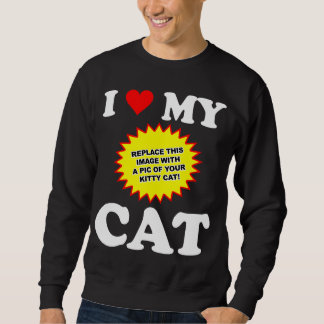 ANPASSNINGSBAR Jag älskar min katt Lång Ärmad Tröja