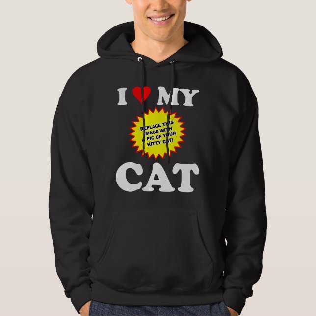 ANPASSNINGSBAR Jag älskar min katt Sweatshirt (Framsida)