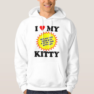 ANPASSNINGSBAR Jag älskar min katt Sweatshirt Med Luva