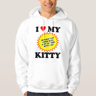 ANPASSNINGSBAR Jag älskar min katt Sweatshirt Med Luva