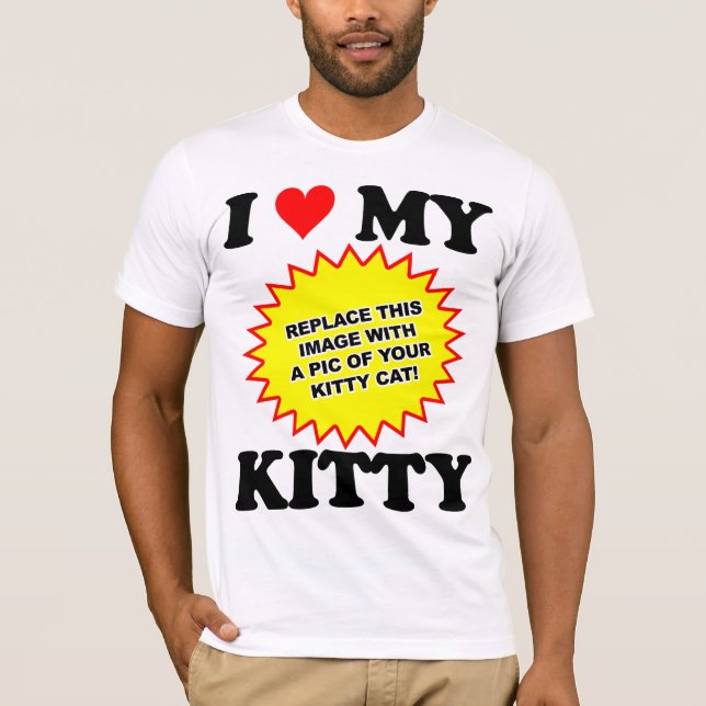 ANPASSNINGSBAR Jag älskar min katt T-shirt (Framsida)