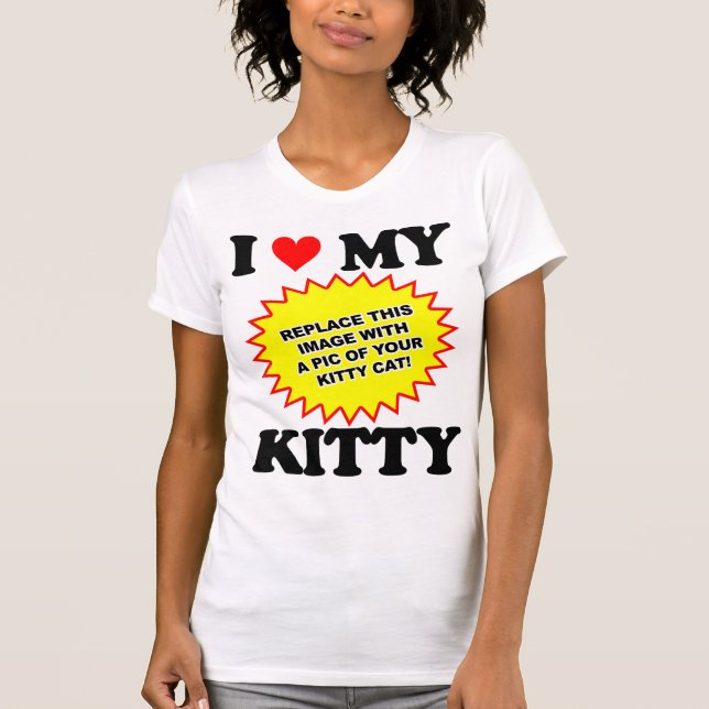 ANPASSNINGSBAR Jag älskar min katt T-shirt (Framsida)