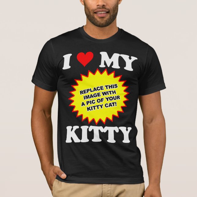 ANPASSNINGSBAR Jag älskar min katt T-shirt (Framsida)