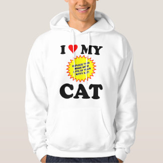 ANPASSNINGSBAR Jag älskar min katt Tröja Med Luva